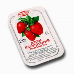 Руконт - джем клубничный порционный 20 мл (в коробке 140шт)